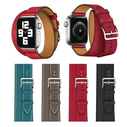 Leather Double Loop Replacement Strap For Apple Watch