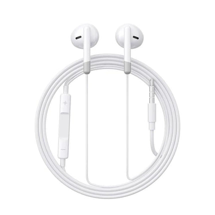 Joyroom Semi In Ear Wired Earphones With 3.5mm Jack white semi in-ear earbuds with inline mic and controls