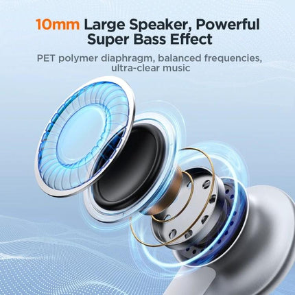 Joyroom Metal In Ear Wired Earphones With 1.2m Cable For Calls showing 10mm speaker and metal housing exploded view