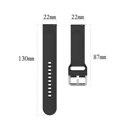22mm Silicone Watch Strap Replacement Silver Buckle L