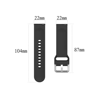 22mm Silicone Replacement Wrist Strap Silver Buckle S
