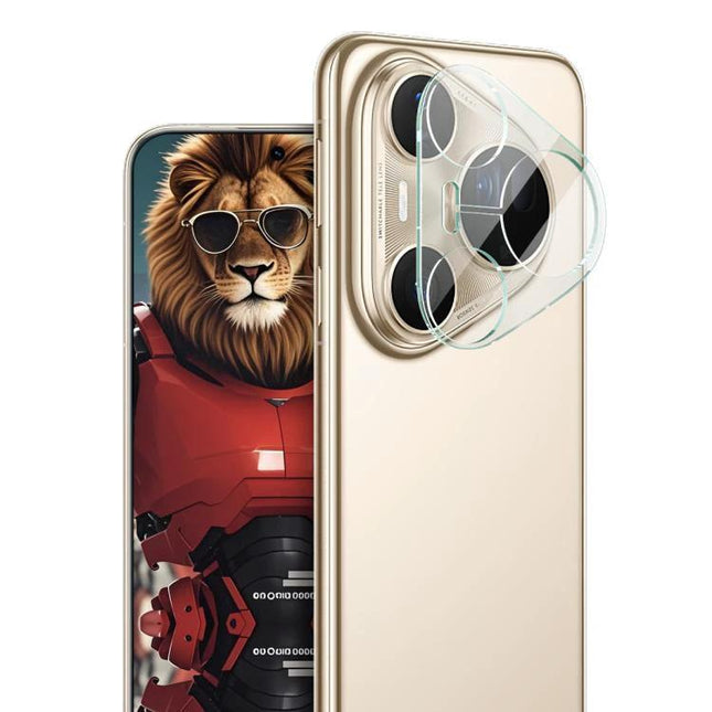 Imak Tempered Glass Film for Huawei Rear Camera Protection clear lens guard on gold Huawei phone protecting triple camera