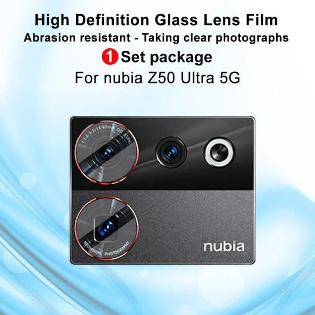 IMAK Protective Film for ZTE Nubia Z50 Ultra Rear Camera Lens - clear high-definition glass lens protector, scratch and dust resistant
