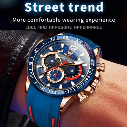 OLEVS 9936 Mens Multifunctional Waterproof Quartz Watch 46mm | Syndmart