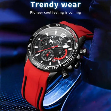 OLEVS 9936 Mens Multifunctional Waterproof Quartz Watch 46mm | Syndmart