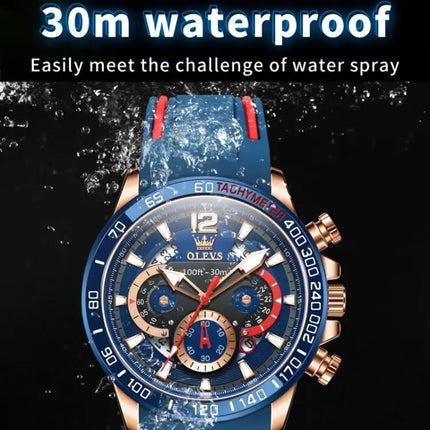 OLEVS 9936 Mens Multifunctional Waterproof Quartz Watch 46mm | Syndmart