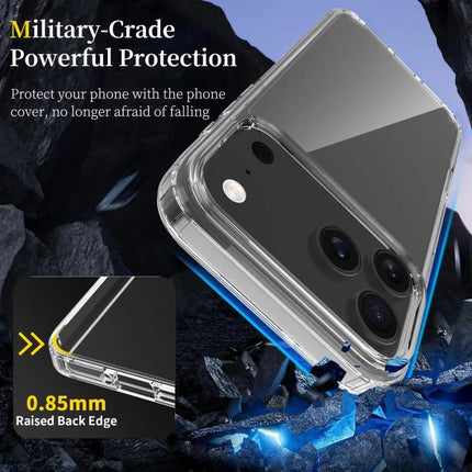 Durable Phone Case For Everyday Use - clear TPU and acrylic slim protective case with raised 0.85mm back edge for scratches, dust, and bump protection