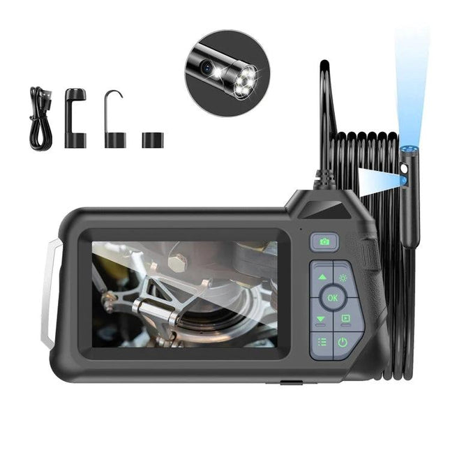 Portable Endoscope with 4.3-Inch Screen and Adjustable Cable Lengths handheld inspection camera with 4.3-inch IPS screen showing engine part