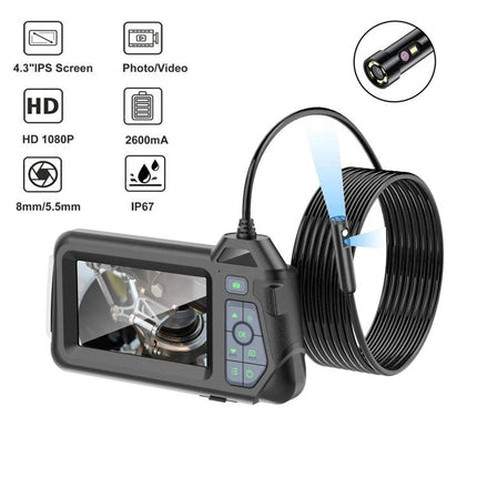 Portable Endoscope with 4.3-Inch Screen and Adjustable Cable Lengths handheld borescope with 4.3-inch IPS display for inspecting pipes engines and crevices