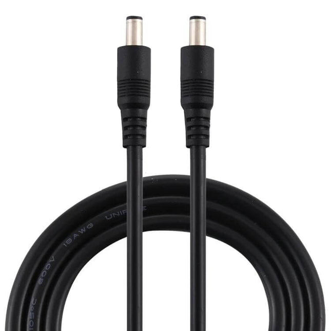 DC Power Connector Cable with 5.5 x 2.1mm Male Ends for Devices - black TPE/PVC cable with two male DC barrel connectors