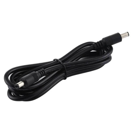 DC Power Connector Cable with 5.5 x 2.1mm Male Ends for Devices – black TPE/PVC cable with metal barrel plugs for routers, LED lights, security cameras