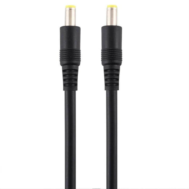DC Power Plug Male to Male Adapter Cable for Device Connections - black 50cm/1m/1.5m cable with two yellow‑tipped DC male plugs for electronics and automotive use