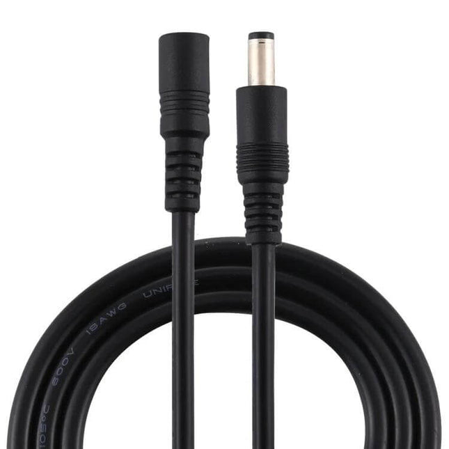 DC Power Extension Cable for Device Connections, Multiple Lengths - 5.5mm x 2.1mm male to female black extension cable for security cameras and appliances