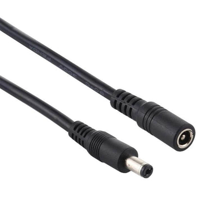 DC Power Extension Cable for Device Connections, Multiple Lengths - 5.5mm x 2.1mm male to female black extension cable for security cameras and devices