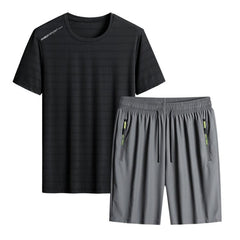 Men's Casual Summer Sports Two-Piece Set: T-Shirt and Shorts