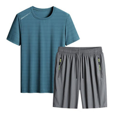 Men's Casual Summer Sports Two-Piece Set: T-Shirt and Shorts