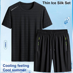 Men's Casual Summer Sports Two-Piece Set: T-Shirt and Shorts