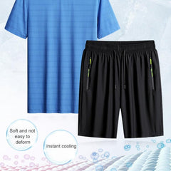 Men's Casual Summer Sports Two-Piece Set: T-Shirt and Shorts