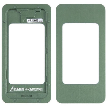 Replacement LCD Screen with Frame for iPhone 14 Series Repair - green alignment frame jig for DIY phone screen installation