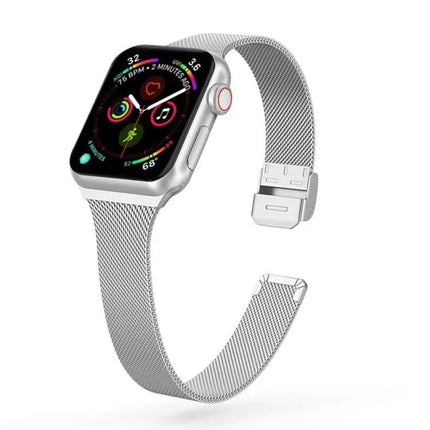 Milanese Stainless Steel Apple Watch Band 38-49mm Adjustable