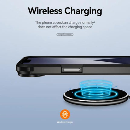 iPhone Case for Everyday Protection and Travel shown enabling wireless charging with slim dual-layer TPU and PC design