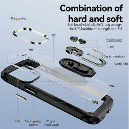 Protective Phone Case With Ring Holder For Everyday iPhone Use