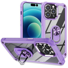 TPU & PC Lens Guard Phone Case with Built-in Ring Holder