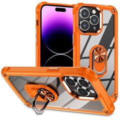 Funda protectora de lentes de TPU + PC para teléfono con soporte para anillo