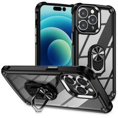 TPU & PC Lens Guard Phone Case with Built-in Ring Holder