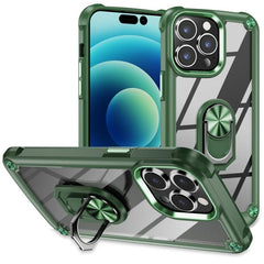 TPU & PC Lens Guard Phone Case with Built-in Ring Holder