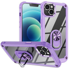 TPU & PC Lens Guard Phone Case with Built-in Ring Holder