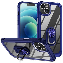 Funda protectora de lentes de TPU + PC para teléfono con soporte para anillo