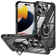 TPU & PC Lens Guard Phone Case with Built-in Ring Holder