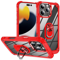 TPU & PC Lens Guard Phone Case with Built-in Ring Holder