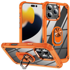 TPU & PC Lens Guard Phone Case with Built-in Ring Holder