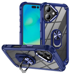 TPU & PC Lens Guard Phone Case with Built-in Ring Holder