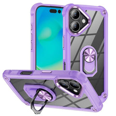 TPU & PC Lens Guard Phone Case with Built-in Ring Holder