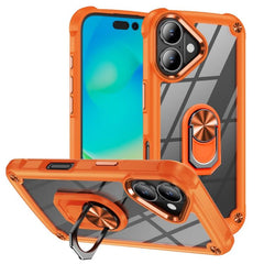 Funda protectora de lentes de TPU + PC para teléfono con soporte para anillo