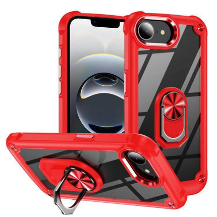 Essential Phone Case With Ring Holder For Daily Use - red protective clear back case with built-in ring stand and secure one-handed grip