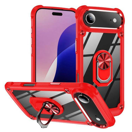Essential Phone Case With Ring Holder For Daily Use - red protective case with built-in ring stand for secure one-handed grip and hands-free viewing