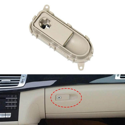 Glove Box Handle Switch For Mercedes-Benz CLS-Class beige replacement glove box handle switch showing part and installed location