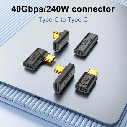 USB-C Straight Adapter for Device Charging and Data Transfer - compact Type-C to Type-C 40Gbps 240W angled adapter for fast charging and high-speed data transfer