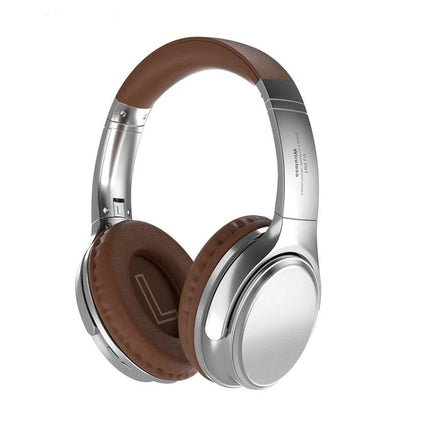 Foldable Bluetooth Headset For Commuting Travel And Work From Home compact foldable over-ear TWS with Bluetooth 5.0 and cushioned brown earcups