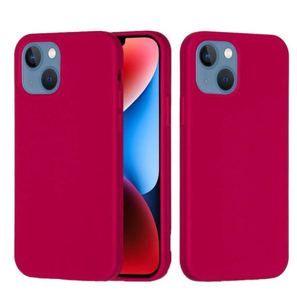 iPhone Silicone Case Slim for Everyday Use in magenta with hybrid silicone shell and PC frame, slim protective cover for commuting and daily use