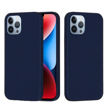 Silicone Phone Case For Daily Use, Slim Protective Cover For Everyday Phone Handling On The Go - navy silicone slim protective phone case with soft flannel interior