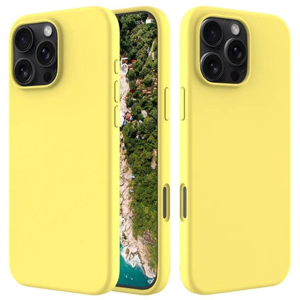Silicone Phone Case for Everyday Protection in pastel yellow with soft flannel interior and precise camera cutouts