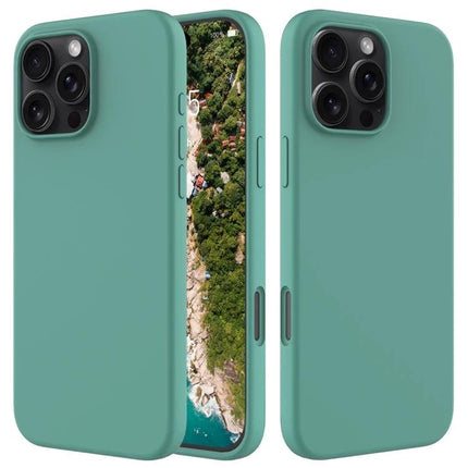 Silicone Phone Case for Everyday Protection - teal silicone case with soft flannel interior for iPhone, durable PC shell, camera cutout, slim profile