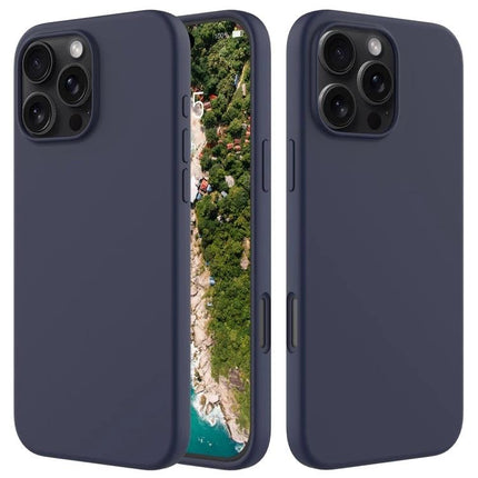 Silicone Phone Case for Everyday Protection navy silicone phone case with soft flannel interior shown on modern smartphone
