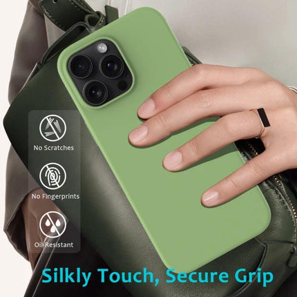 IPhone Silicone Case For Everyday Protection slim green silicone case with soft flannel lining, secure grip, no-scratch, oil-resistant design