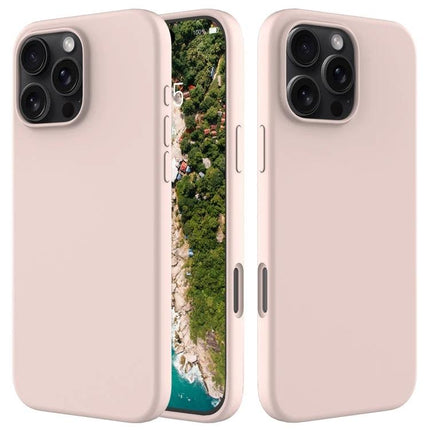 IPhone Silicone Case For Everyday Protection - pale pink slim silicone and PC dual-layer case with soft flannel lining, cutouts for buttons and camera